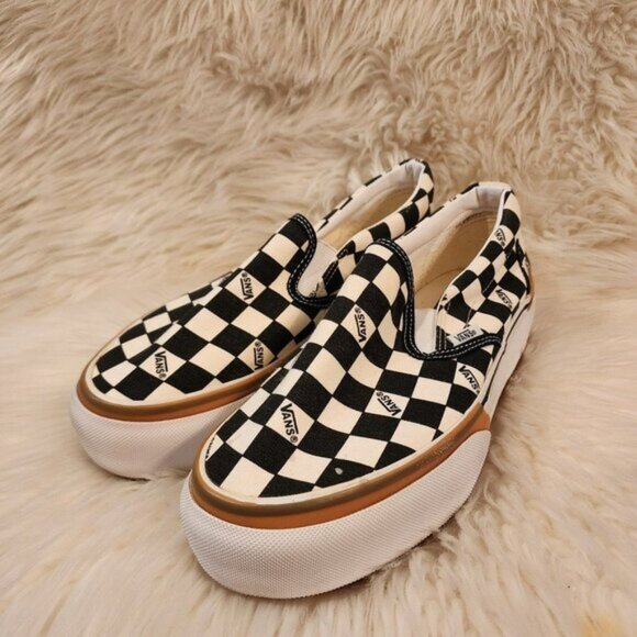 VANS Era Stacked Checkerboard Slip On Canvas Shoes - Picture 1 of 6